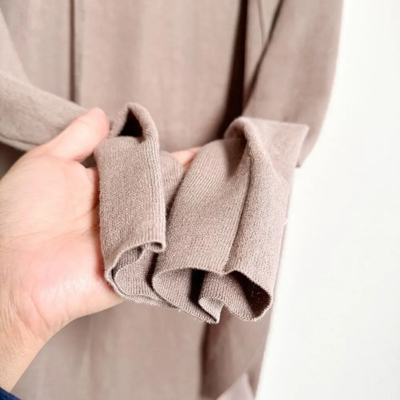 Aritzia Babaton Lucida Open Front Cardigan Long Sweater XS Brown Lightweight - Picture 7 of 10